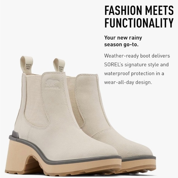 New!! Sorel Women’s Hi-Line Chelsea Boot Size 9.5 Chalk, Ceramic - Picture 7 of 11